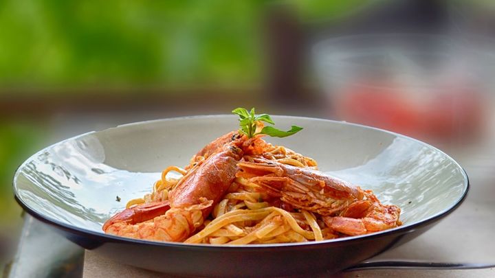 Espaguetis con gambas