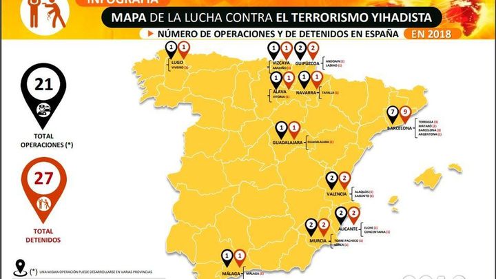 Mapa de la lucha contra el terrorismo yihadista