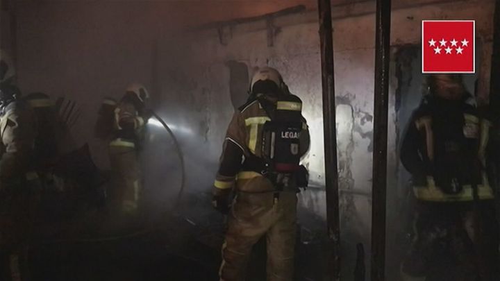 Casa calcinada en el incendio de Leganés