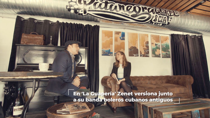 Zenet en el local "Patanegra" con Leticia Larraz