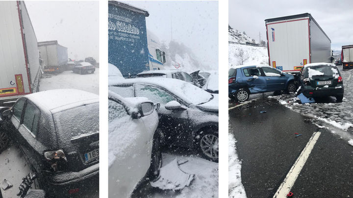 Varios vehículos implicados en el accidente múltiple de Somosierra / Begoña Tormo