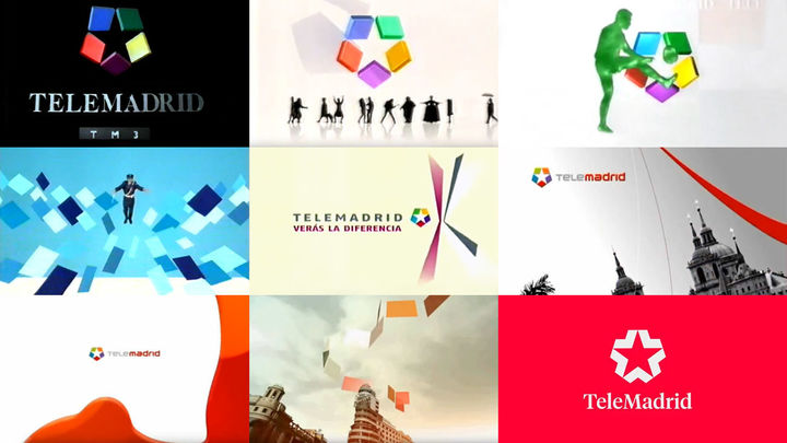 Evolución de la identidad visual de Telemadrid desde 1989 hasta 2019. / Telemadrid