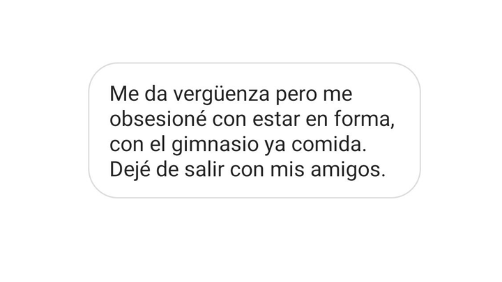 "Me obsesioné con estar en forma"