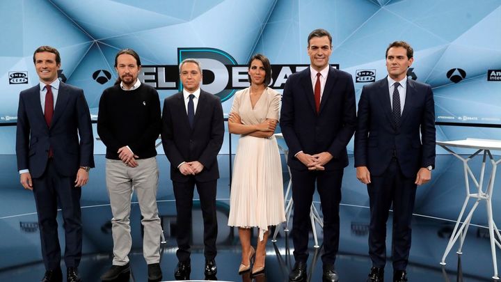 Los cuatro candidatos momentos previos al debate