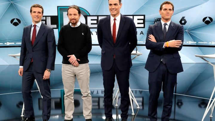 Los 4 candidatos en el debate electoral