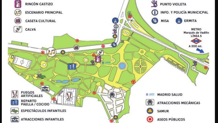 Mapa de la Pradera de San Isidro 2019
