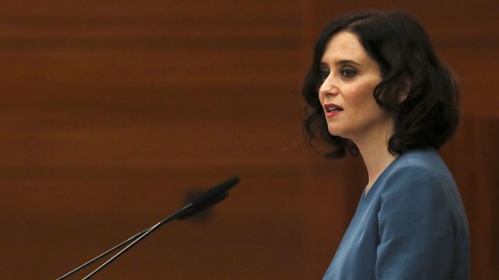 Isabel Díaz Ayuso, durante su comparecencia en la Asamblea de Madrid