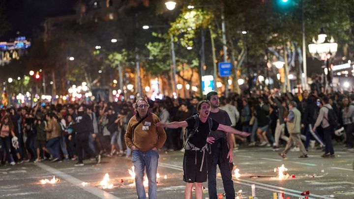 Manifestantes en Cataluña
