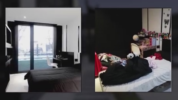 Antes y después de una de las habitaciones del chalet