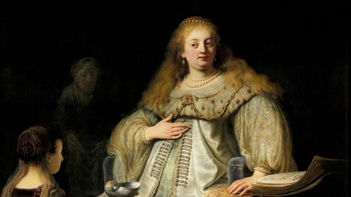 Judit en el banquete de Holofernes (antes Artemisa) de Rembrandt