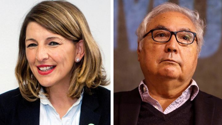Yolanda Díaz y Manuel Castells