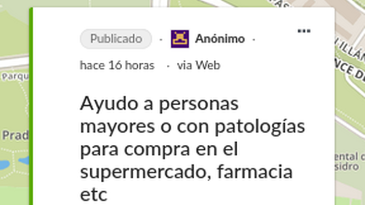 Ofrecimiento a personas mayores