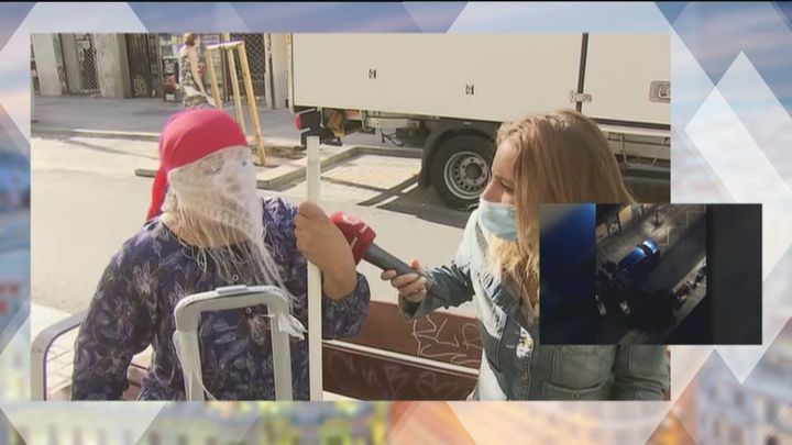 Indigente asaltada / TELEMADRID