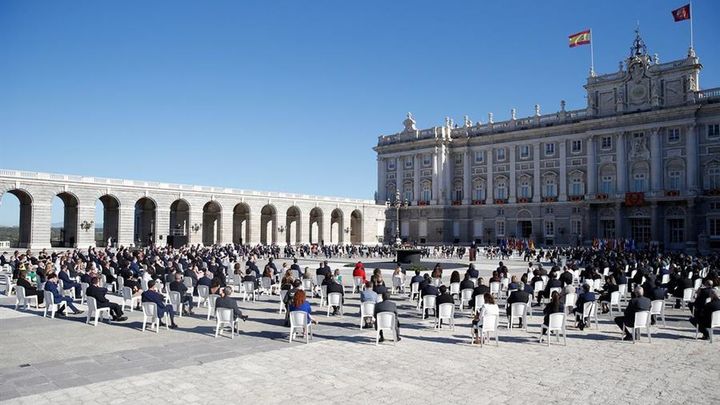 La Plaza de la Armería del Palacio Real, durante el Homenaje de Estado a las víctimas de la Covid / EFE
