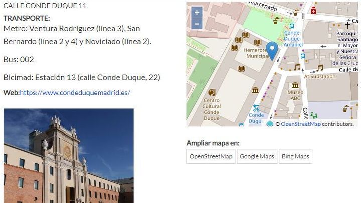 Ubicación Conde Duque / madridcultura.es