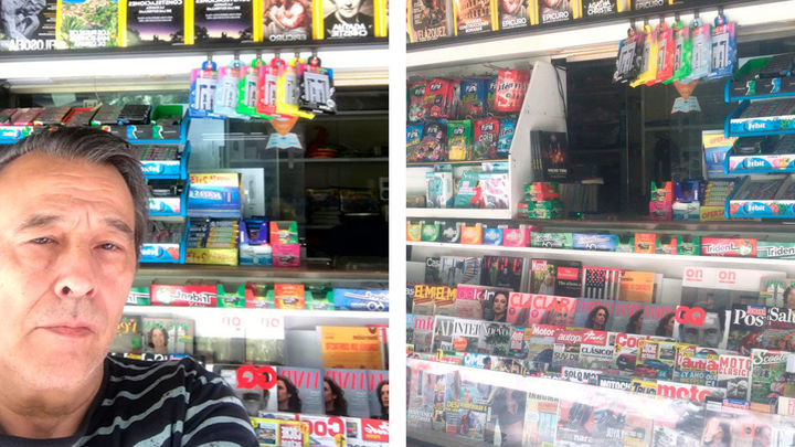 José Marcos en su quiosco / TELEMADRID