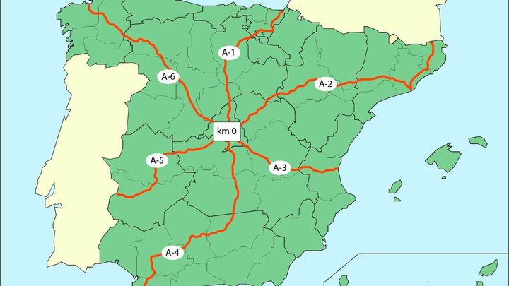 mapa-carreteras-radiales-españa / Redacción