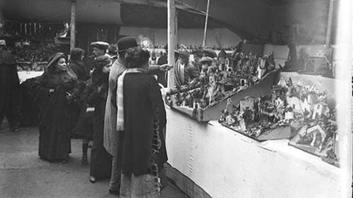 Plaza Mayor de Madrid,  entre 1905 y 1908. Foto del archivo George Eastaman. / Chusseau-Flaviens