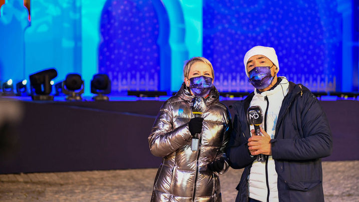 Inma Galván y Emilio Pineda en el especial Madrid Directo de Reyes / Telemadrid