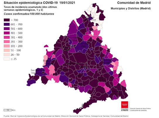 Situación del coronavirus en Madrid el 19 de enero de 2021 / COMUNIDAD DE MADRID