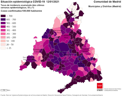 Situación del coronavirus en Madrid el 12 de enero de 2021 / COMUNIDAD DE MADRID