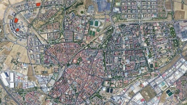 En rojo, ubicación de las viviendas de promoción municipal / AYTO LEGANÉS