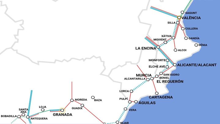 Estado de las obras del corredor ferroviario Mediterráneo / elcorredormediterraneo.com