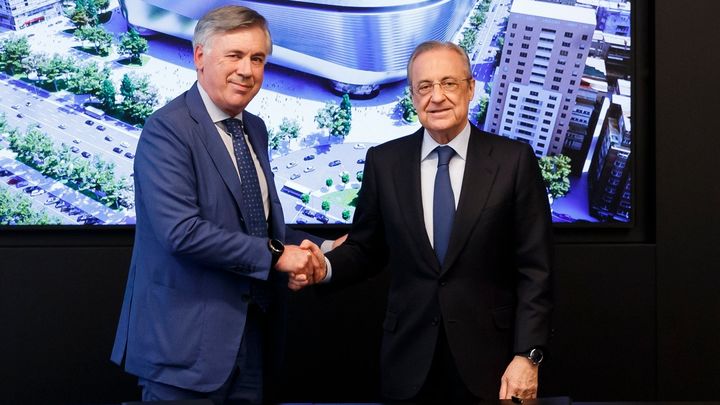 Ancelotti y Florentino Pérez / @realmadrid