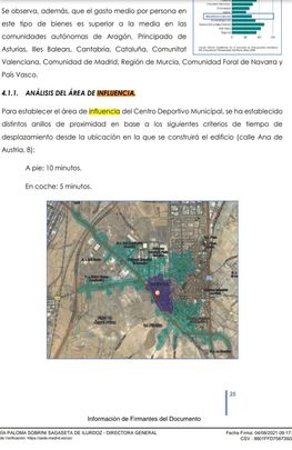 Captura del estudio de viabilidad del polideportivo de Hortaleza referenciado a Pinto / @HUMORHORTALEZA