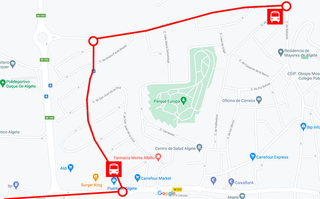 Cambio en la línea 185 de bus en Algete durante las obras de final de agosto / AYUNTAMIENTO DE ALGETE