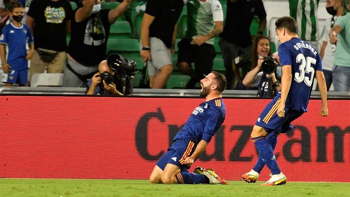 Carvajal celebra el gol de la victoria / EFE