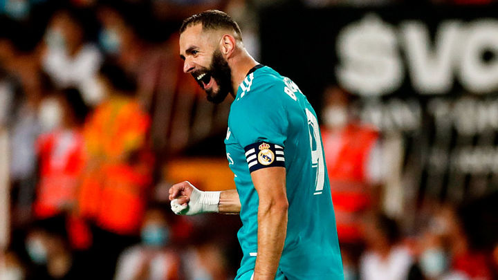Benzema celebra el segundo gol del Madrid / Real Madrid