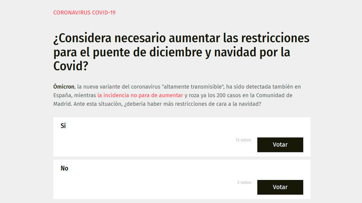 Encuesta de Telemadrid / Telemadrid.es