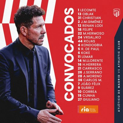 Convocatoria de Simeone / ATLÉTICO DE MADRID