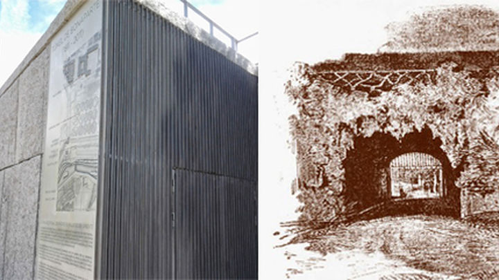 Composición con el acceso al túnel de Bonaparte desde Madrid Río y aspecto que tenía originalmente / AYTO  MADRID