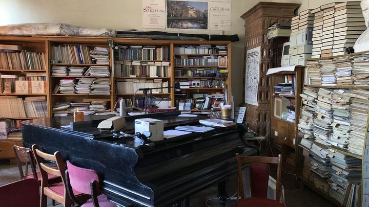 Sala de la Filarmónica de Lviv (Leópolis) con las partituras que se están digitalizando para salvarlas de la guerra / EUROPA PRESS