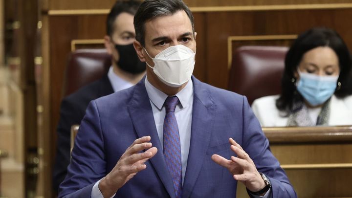 El presidente del Gobierno, Pedro Sánchez, interviene en una sesión plenaria en el Congreso de los Diputados, a 23 de marzo de 2022, en Madrid / EUROPA PRESS