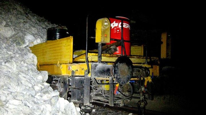 Máquina bateadora atrapada en el interior del túnel de Somosierra / WIKIMEDIA