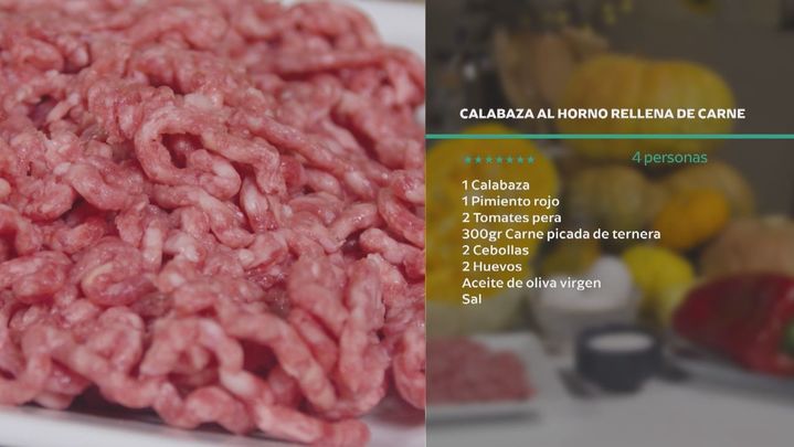 Receta de calabaza al horno rellena de carne