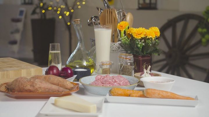 Receta de pastel de carne con boniatos