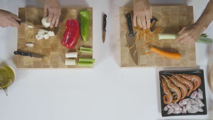 Receta de arroz de gambones y chipirones