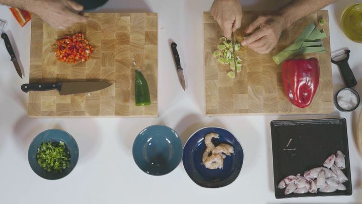 Receta de arroz de gambones y chipirones