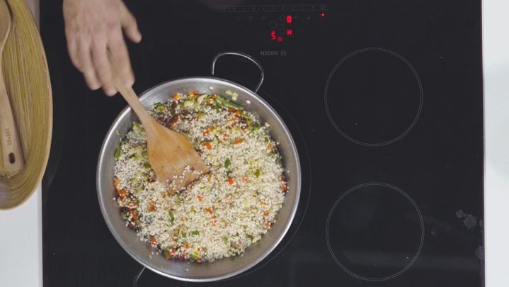 Receta de arroz de gambones y chipirones