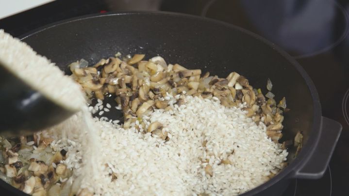 Receta de risotto de champiñones