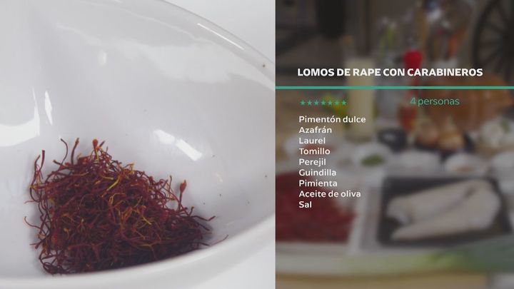 Receta de lomos de rape con carabineros