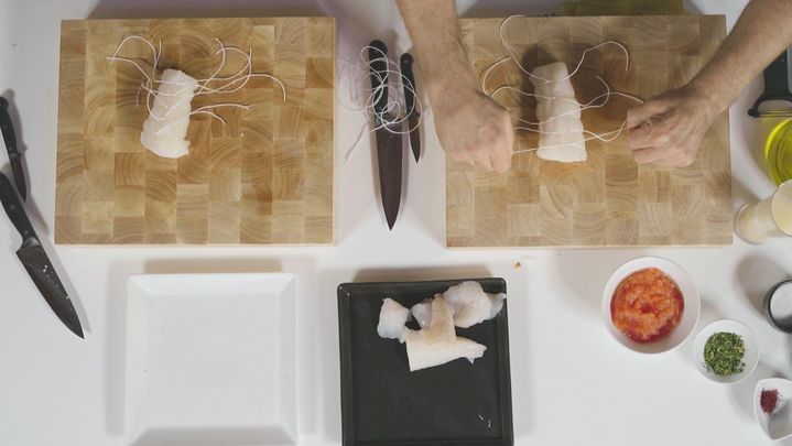 Receta de lomos de rape con carabineros