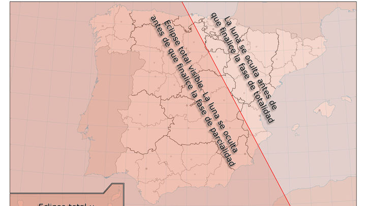 Mapa del eclipse lunar del 16 de mayo de 2022 / IGN