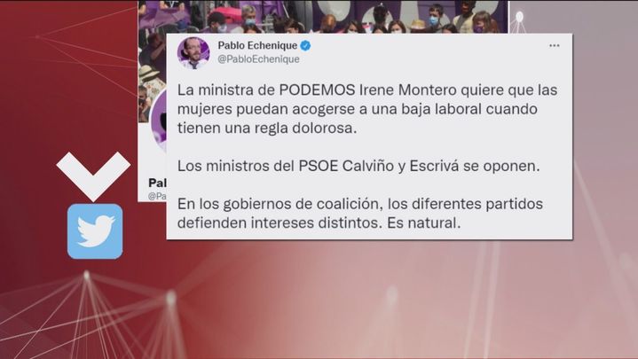 Tuit del portavoz de Podemos, Pablo Echenique / REDACCIÓN