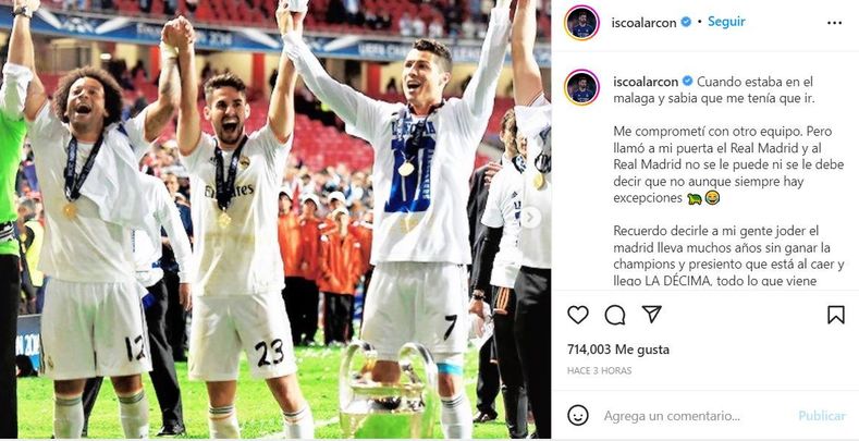 Instagram de Isco / INSTAGRAM