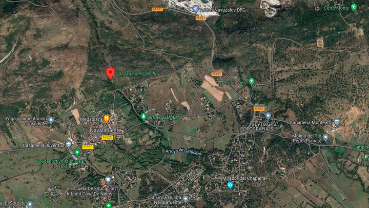 Mapa cascada Cancho Litero / REDACCIÓN